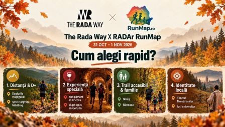 Radar RunMap pentru weekendul 31 octombrie–1 noiembrie 2026, cu evenimente de alergare pe șosea și trail din România și Republica Moldova și selecția last minute 23-25 octombrie.