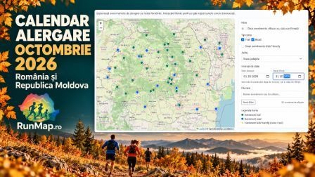 Harta evenimentelor de alergare din octombrie 2026 din România și Republica Moldova – Calendar RunMap