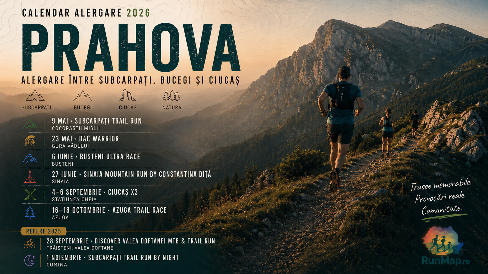 Prahova 2026: alergare între Subcarpați, Bucegi, Ciucaș și potecile Văii Prahovei 🏃‍♂️⛰️