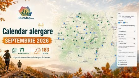 Calendarul curselor de alergare din septembrie 2026, cu trail, șosea, evenimente pentru copii, prime ediții și etape din Circuitul Carpaților