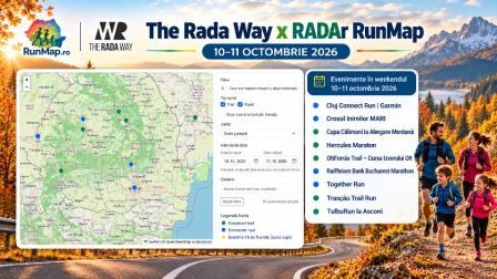 Radar RunMap pentru weekendul 10–11 octombrie 2026, cu evenimente de alergare pe șosea și trail din România și Republica Moldova și selecția last minute 2–4 octombrie.