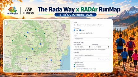 RADAr RunMap: 16–18 octombrie 2026, de la 110 km la 1.480 de trepte
