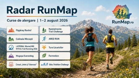 Radar RunMap: curse de alergare în weekendul 1-2 august 2026 + last minute 23-26 iulie